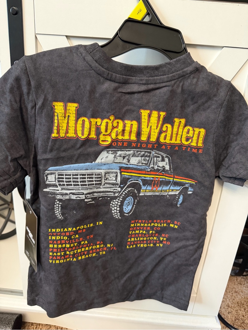 Kids' Black Graphic Tee - One Night At A Time Morgan Wallen